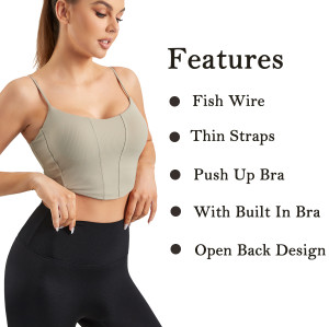 Spaghetti Strap Sports Bra | Workout Fitness Basic Crop Tops| Retail