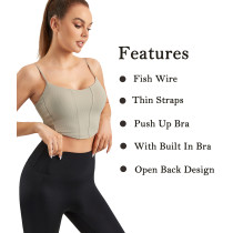 Spaghetti Strap Sports Bra | Workout Fitness Basic Crop Tops| Retail
