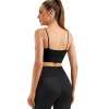 Spaghetti Strap Sports Bra | Black Bulit in Bra Crop Tops | Retail