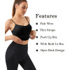 Spaghetti Strap Sports Bra | Black Bulit in Bra Crop Tops | Retail