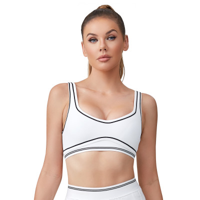 Scoop Neck Tennis Sports Bra White | OEM