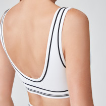 White Color-Blocked Tennis Sports Bra | Sportswear Supplier Support  | Wholesale