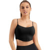 Spaghetti Strap Sports Bra | Black Bulit in Bra Crop Tops | Retail