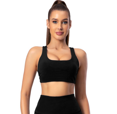 Black Sports Bra | Scoop Neck Racerback Sports Bra | Retail