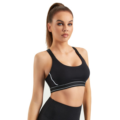 Scoop Neck Racerback Halter Sports Bra | Retail