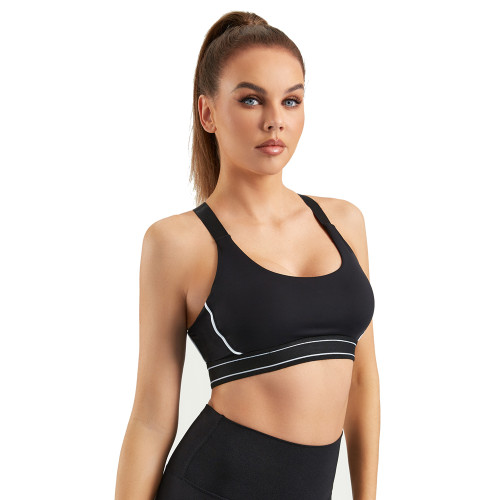 Scoop Neck Racerback Halter Sports Bra | Retail