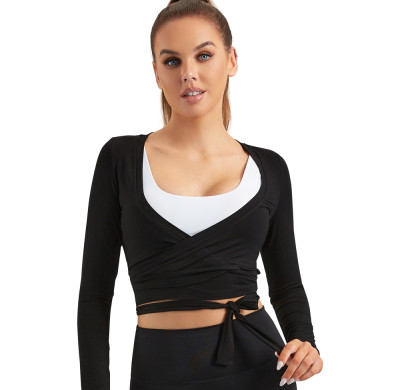 Women Open Front Ballet  Wrap Tops | Long Sleeve Sweatshirts | New Arrivals