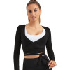 Women Open Front Ballet  Wrap Tops | Long Sleeve Sweatshirts | New Arrivals