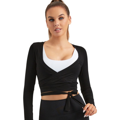 Women Open Front Ballet  Wrap Tops | Long Sleeve Sweatshirts | New Arrivals