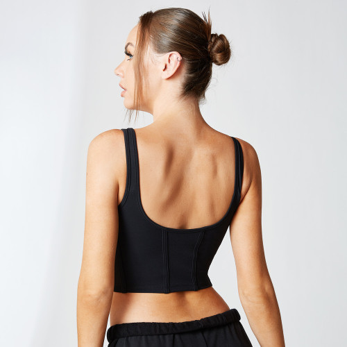 Scoop Neck Open Back Tennis Sports Bra | Wholesale