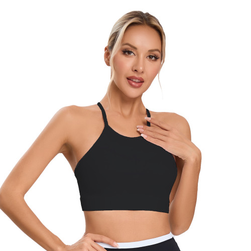 High Neck Racerback Halter Sports Bra | Retail