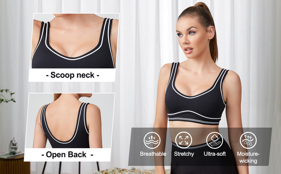 Open Back Tennis Sports Bra White