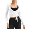 Women Lightweight Ballet Cardigans | Strap Twist Front Casual Sports Tops | Retail