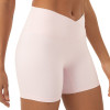 Yoga Shorts with Crossover Design - Breathable Workout Shorts - Choose Soft Pink or Classic Black | Retail