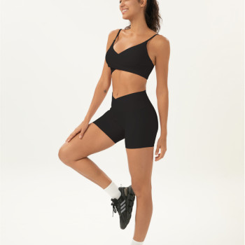 Solid Color Crisscross Sports Bra | Light Support Yoga Crop Top | Retail