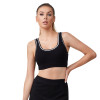 Womens Tennis Ribbed Color Block Cotton Sports Bra Workout Fitness Square Neck Built-in Pads Waistband Bras Top | Retail