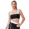 Women Square Neck Built in Pads Sports Bra - U Back Yoga Workout Basic Crop Tops | Retail