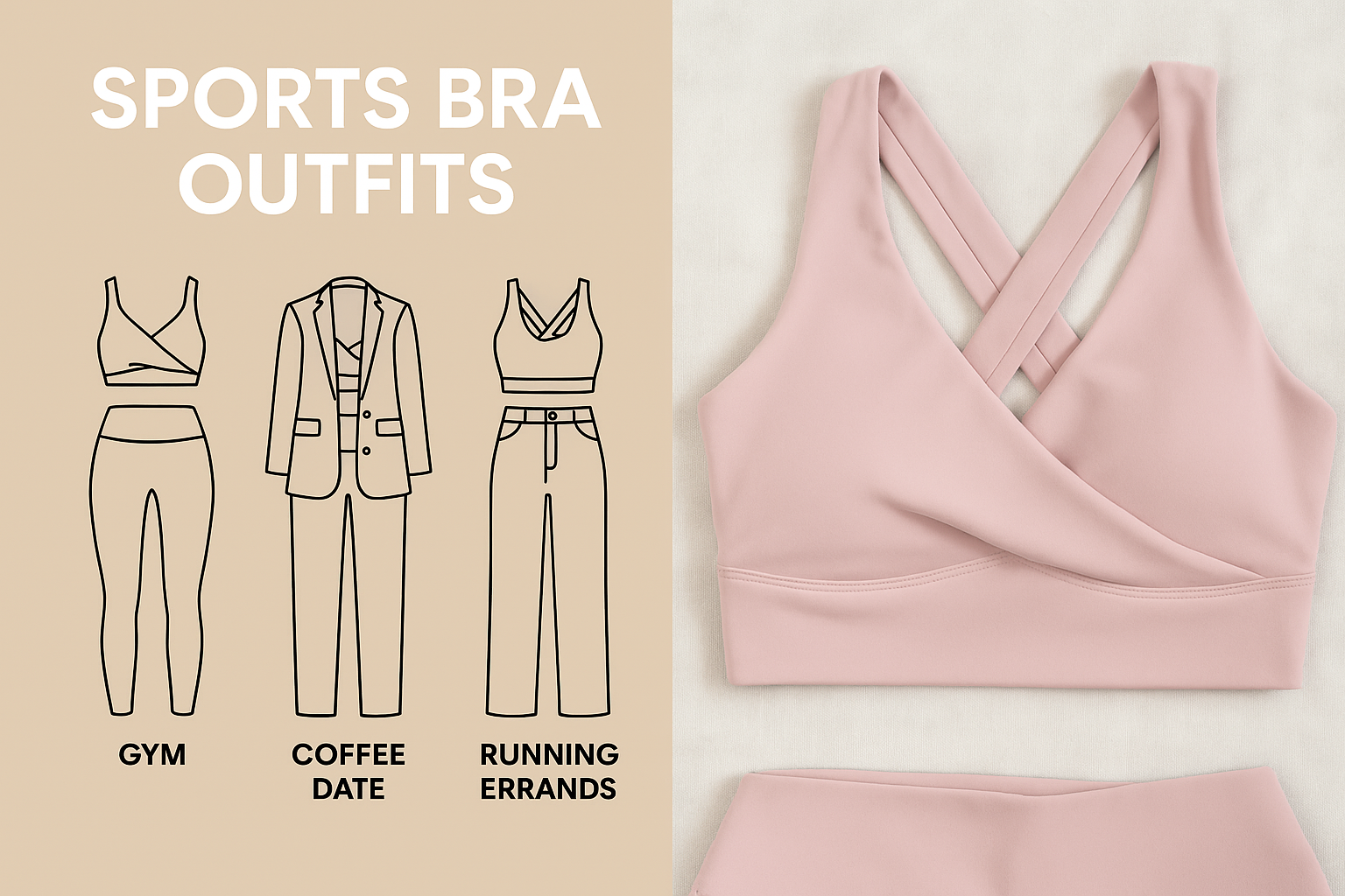 Three outfit ideas styled from one Shevigor activewear set