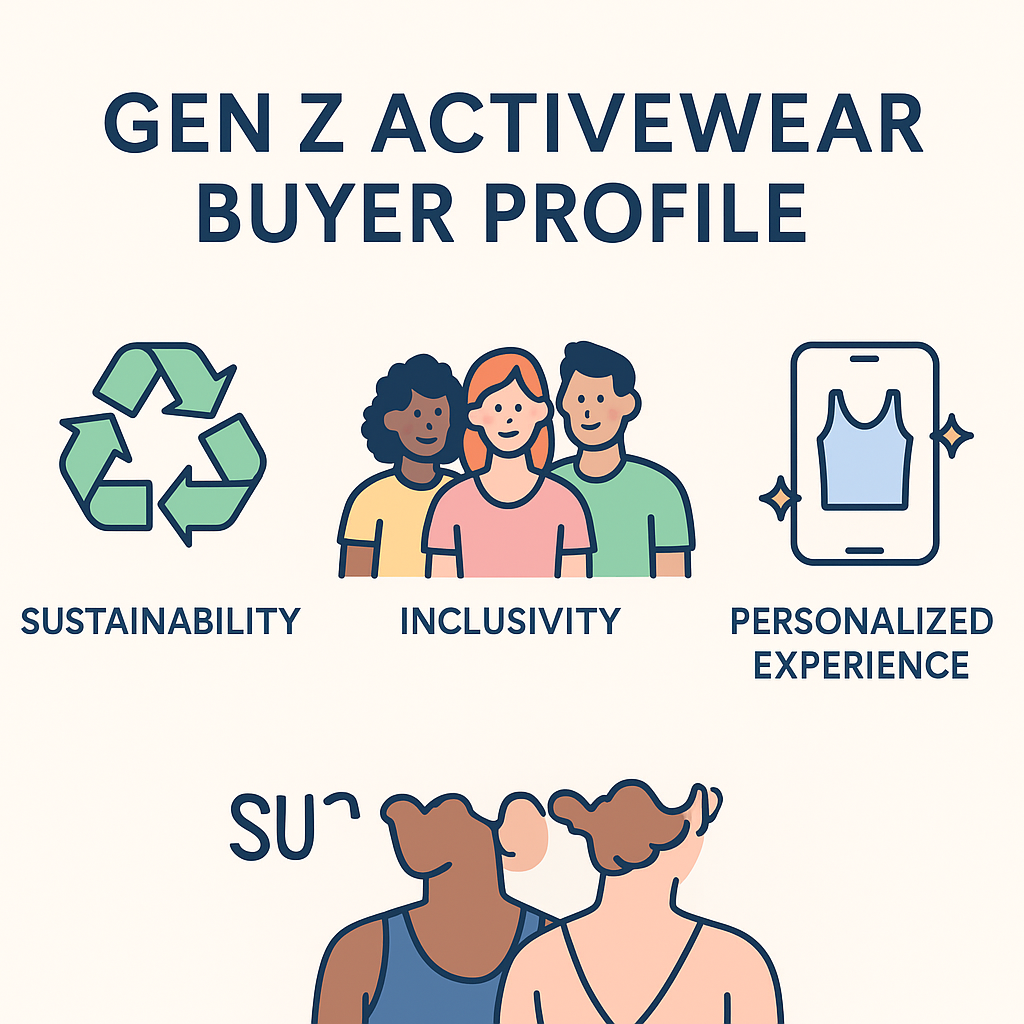 Gen Z activewear buyer profile emphasizing sustainability, inclusivity, and personalization