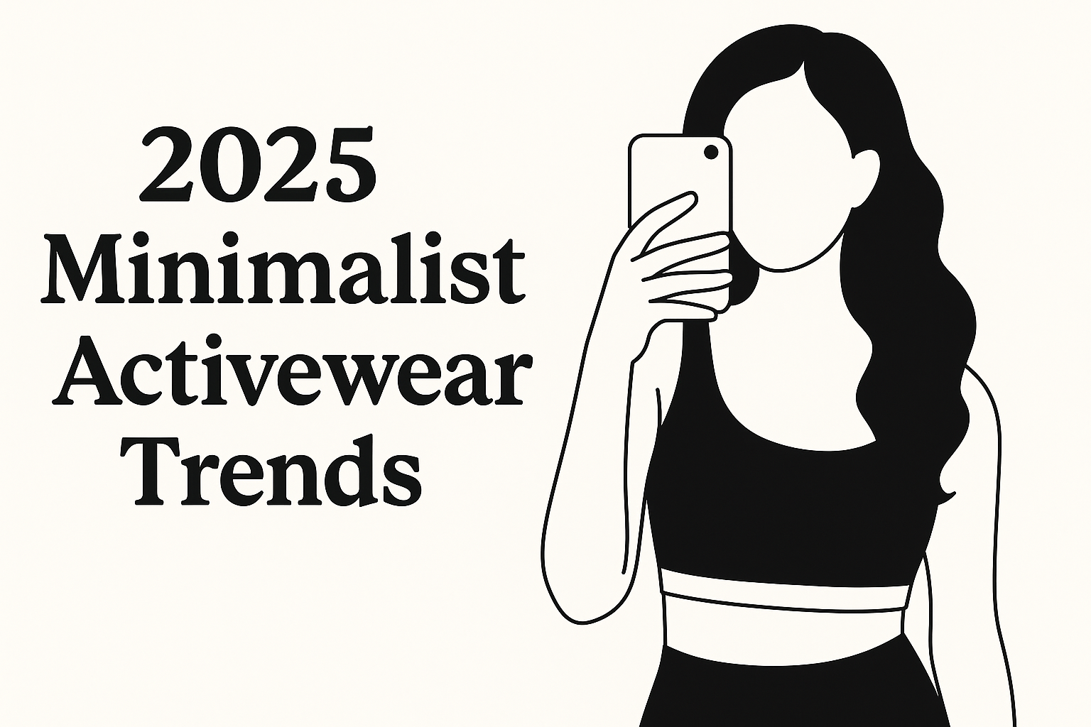 Minimalist woman taking selfie in black activewear