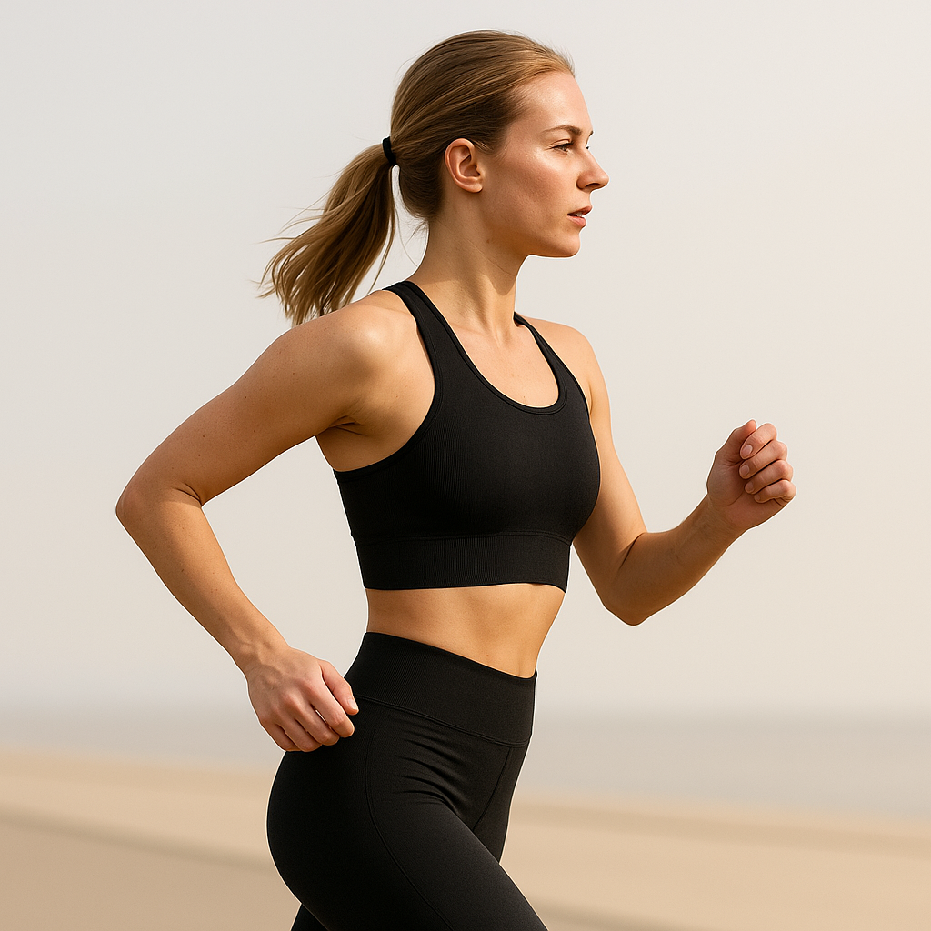 White mesh activewear top with pleated tennis skirt, studio-to-street