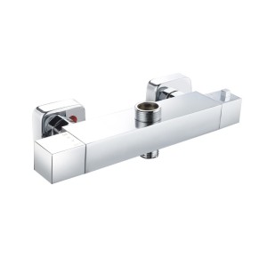 Square Thermostatic Shower Mixer|Brass Thermostatic Shower Mixer |Dual-Function Thermostatic Shower Faucet