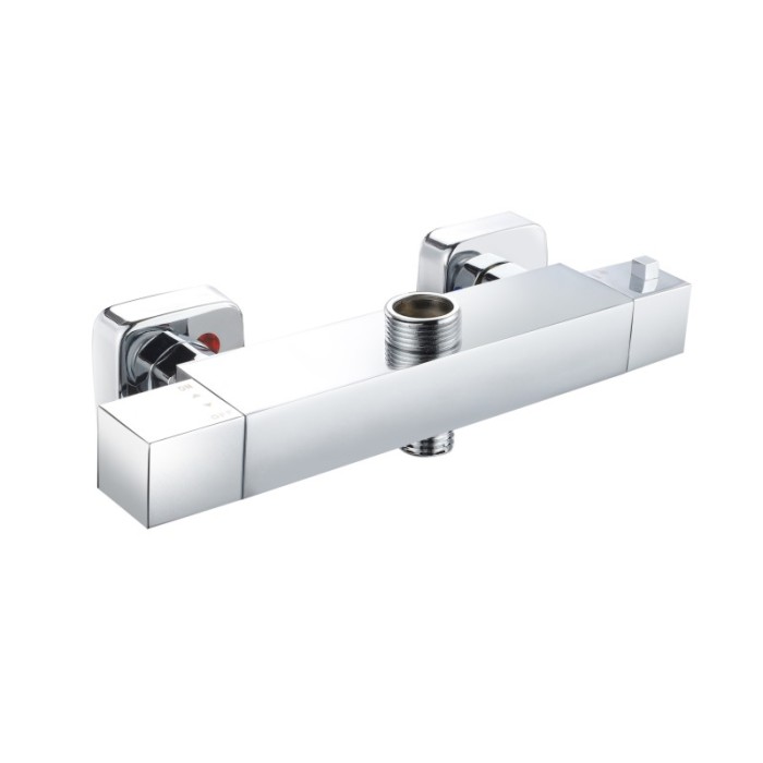 Square Thermostatic Shower Mixer|Brass Thermostatic Shower Mixer |Dual-Function Thermostatic Shower Faucet