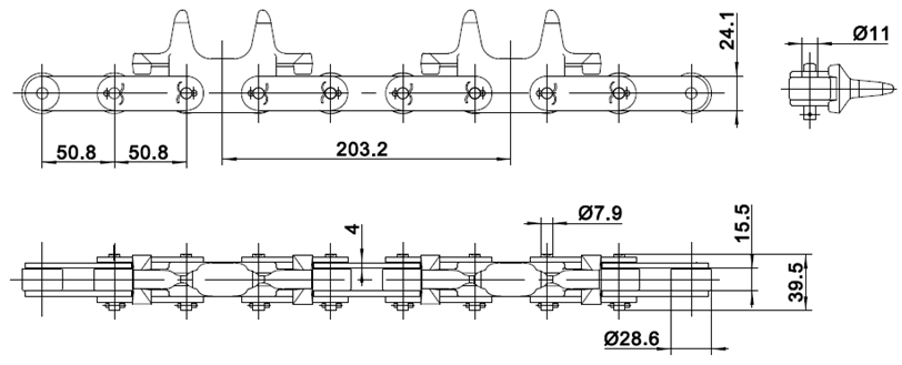 8" Enclosed Track Chain