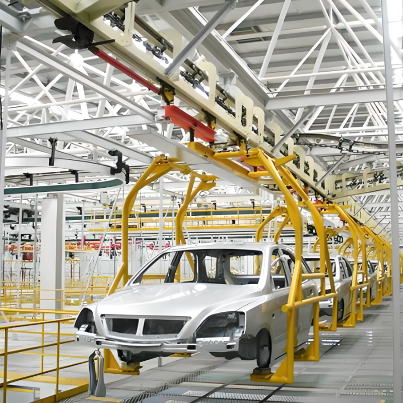 Maximizing Automotive Manufacturing Efficiency with Overhead Power and Free Conveyor Systems