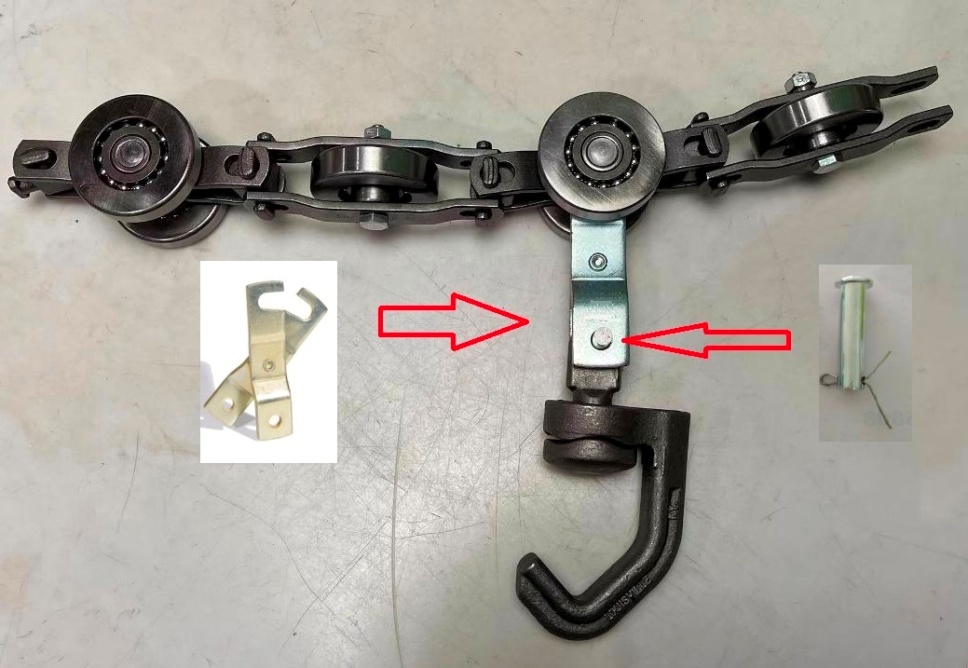 How Do You Attach a Hook to an 8-Inch Pitch Conveyor Chain | Unibilt Chain | Jervis Webb 27826 ?