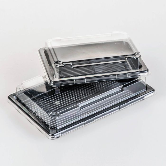 Compostable sushi container | plastic sushi tray with clear lid