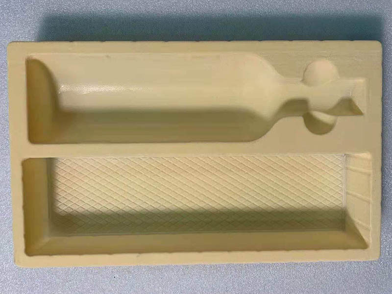 Wine box flocked blister tray application