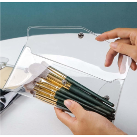 clear PVC cosmetic soft bag | small lipstick makeup brush storage pouch