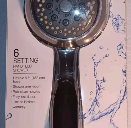 showerhead blister pack with card backing