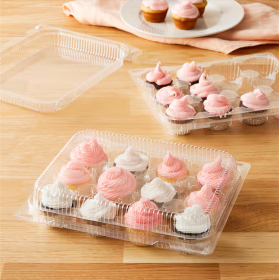 Clear clamshell packaging for cupcakes