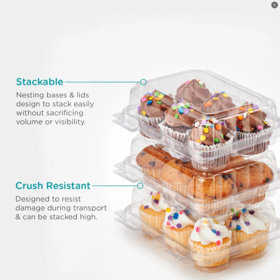 Clear clamshell packaging for cupcakes