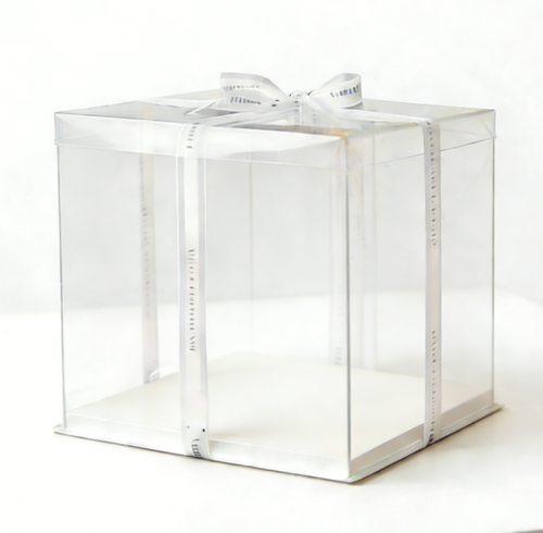 Custom OEM/ODM Transparent Birthday Cake Boxes with Lids & Ribbons | Clear Gift Boxes for Birthdays, Weddings, and Parties