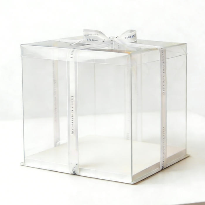 Custom OEM/ODM Transparent Birthday Cake Boxes with Lids & Ribbons | Clear Gift Boxes for Birthdays, Weddings, and Parties