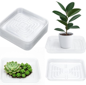 Customizable Plant Saucers | Clear Plastic Plant Saucers Flower Pot Tray Excellent for Indoor & Outdoor Plants