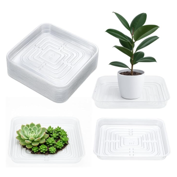 Customizable Plant Saucers | Clear Plastic Plant Saucers Flower Pot Tray Excellent for Indoor & Outdoor Plants
