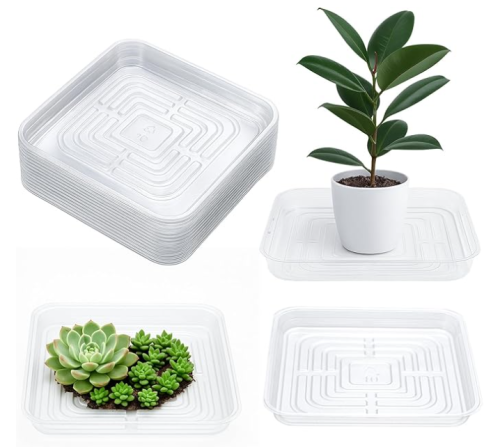 Customizable Plant Saucers | Clear Plastic Plant Saucers Flower Pot Tray Excellent for Indoor & Outdoor Plants