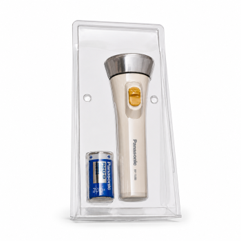 Custom Clear PVC/PET Double Blister Pack for Flashlight with Battery – 2-Cavity Thermoformed Blister Packaging