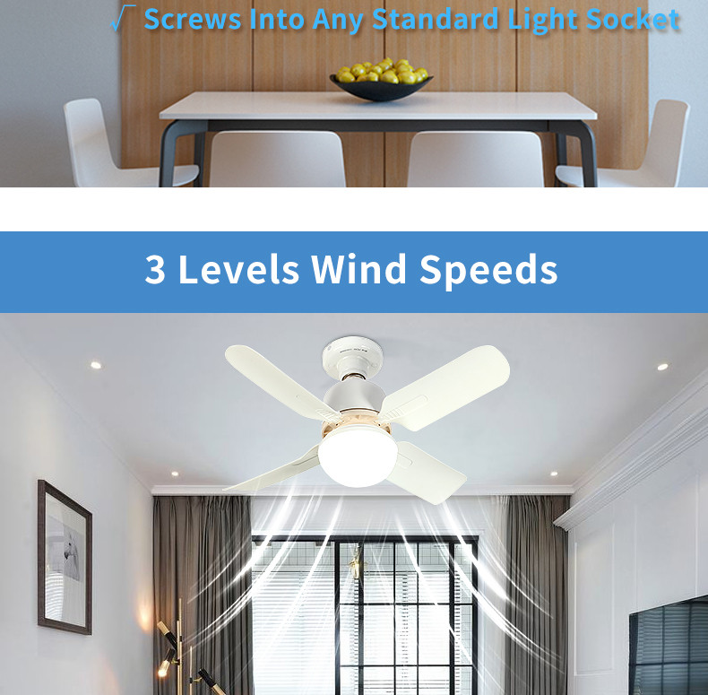 3 Speed Adjustable Remote Control Wall Swtich Widely Used E27 Socket Celling Flower Fan Light