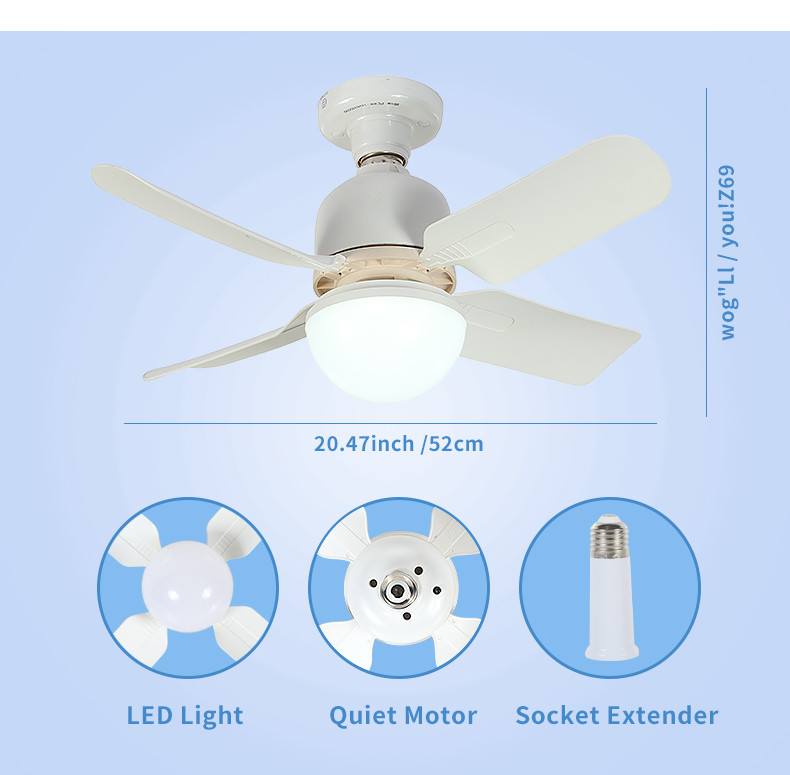 3 Speed Adjustable Remote Control Wall Swtich Widely Used E27 Socket Celling Flower Fan Light