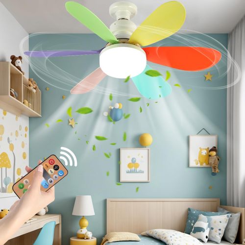 MX-R420-A-SJ Adjustable Power Remote Multiple Colors 6 Blades E27 Socket Ceiling Fan with Light