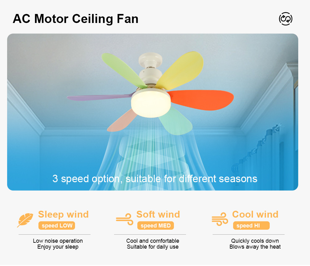 3 speed adjustable  Ceeling Fan with Light 