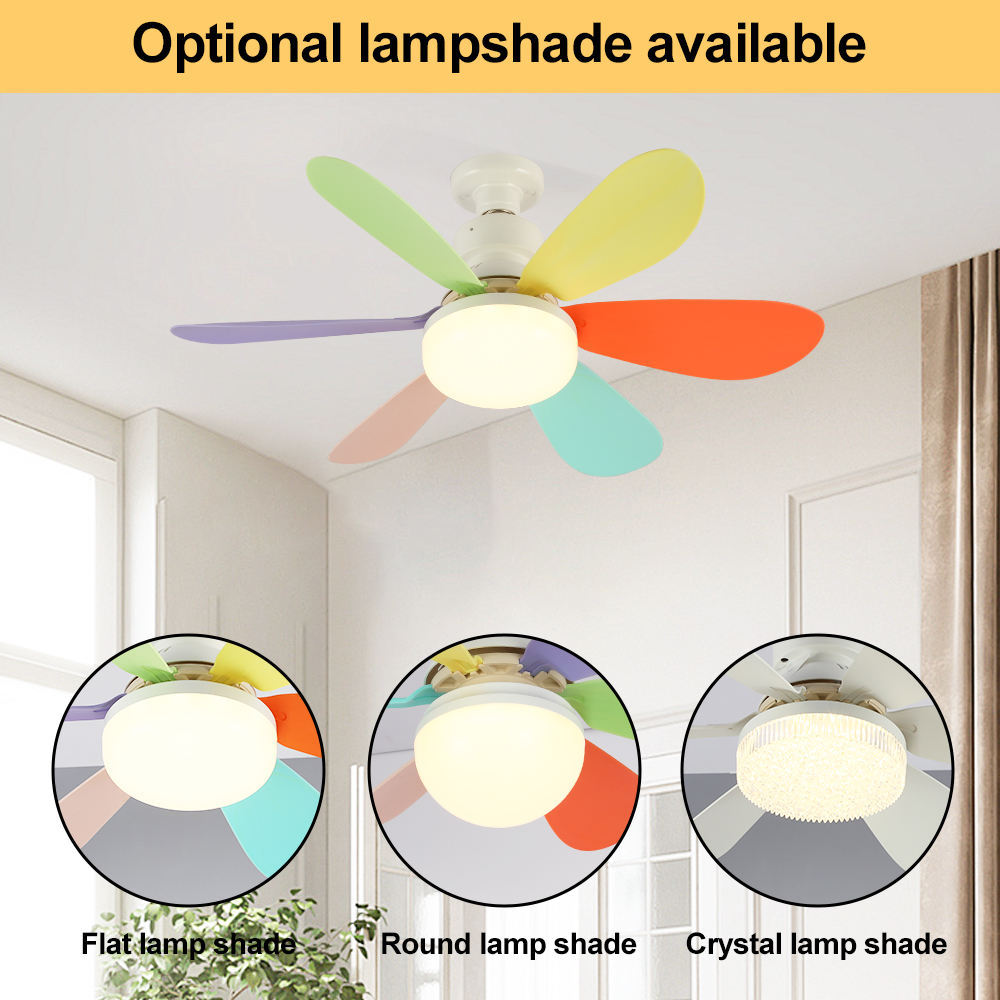 Flat round crystal lamp shape fan light 