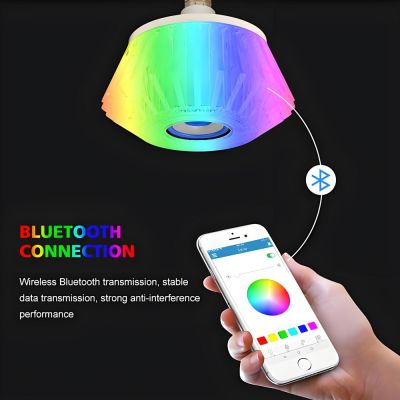 MX-SJK-R150  E27 Wireless Smart Bluetooth Music Light Bulb RGB Color Changing Speaker for Party