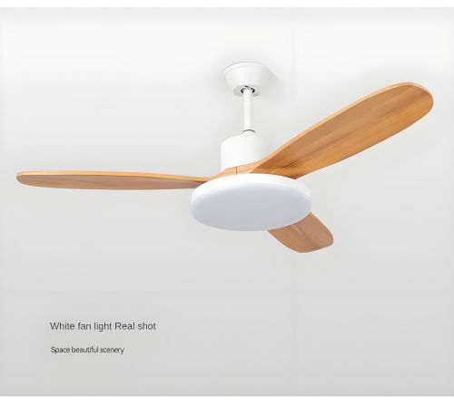 MX-PJ1154  Nordic Solid Wood Frequency Conversion Living Dining Dedroom Ceiling Fan with Light