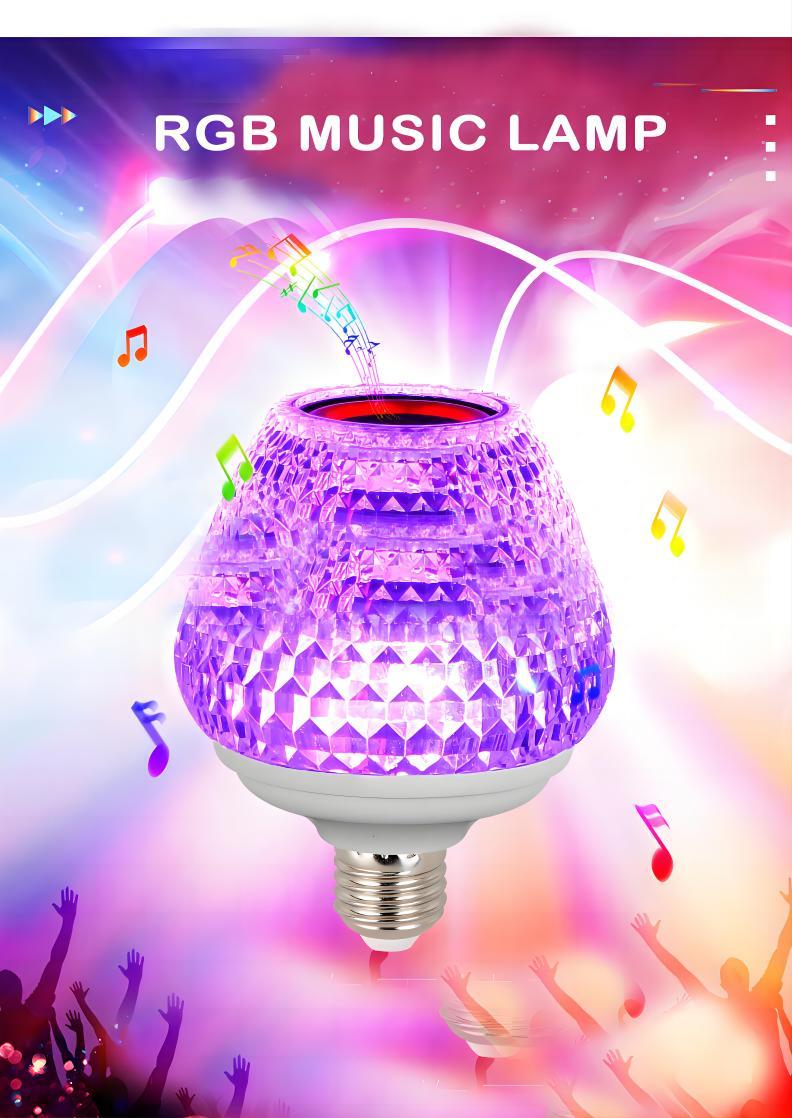 E27 RGB color change led music lighting bulb 